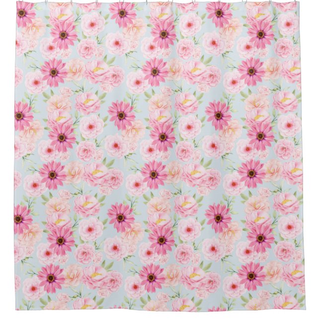 Floral pattern  shower curtain (Front)