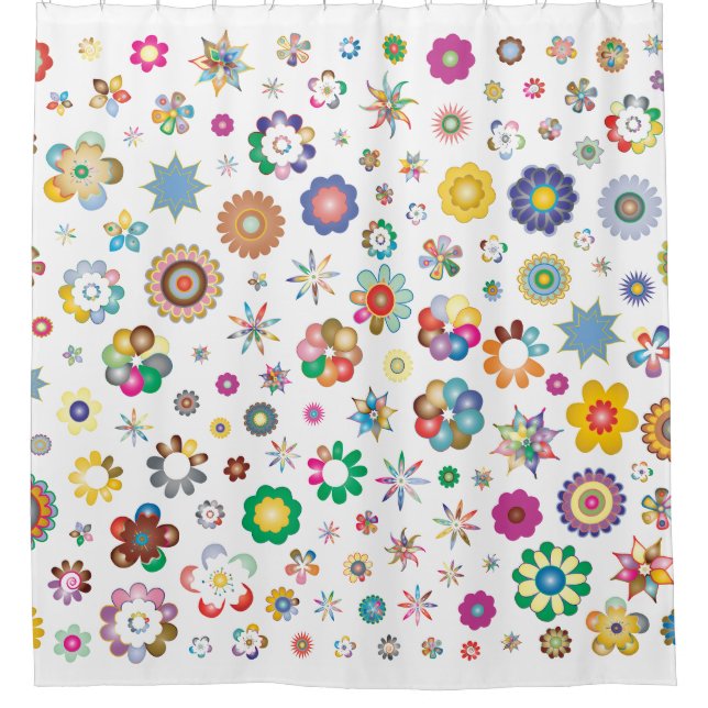 Floral Pattern Shower Curtain (Front)