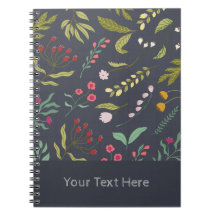 Floral Pattern Spiral Notebook Cover
