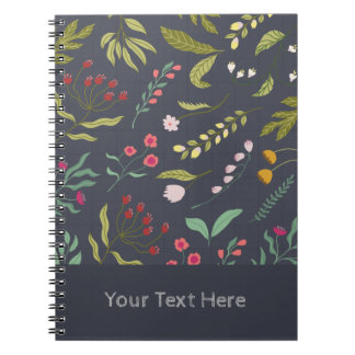 Floral Pattern Spiral Notebook Cover