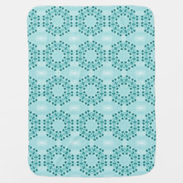 Floral Pattern, Teal Blue Baby Blanket