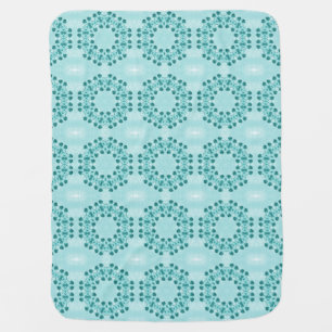 Floral Pattern, Teal Blue Baby Blanket