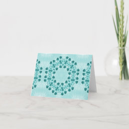 Floral Pattern, Teal Blue Card