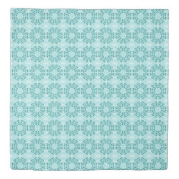 Floral Pattern, Teal Blue Duvet Cover
