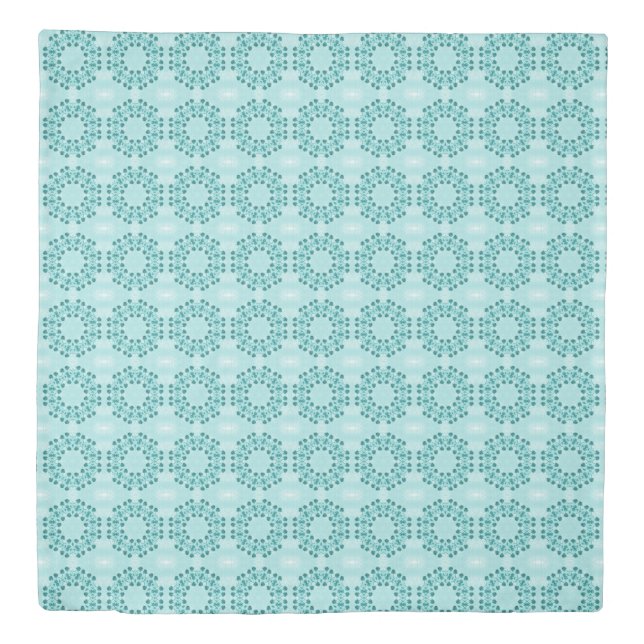 Floral Pattern, Teal Blue Duvet Cover (Front)