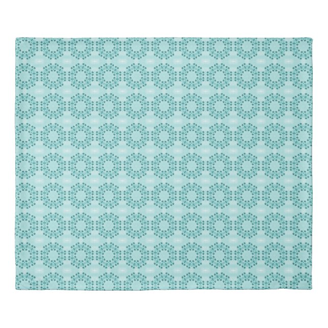 Floral Pattern, Teal Blue Duvet Cover (Front)