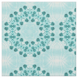 Floral Pattern, Teal Blue Fabric
