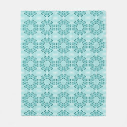 Floral Pattern, Teal Blue Fleece Blanket
