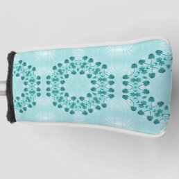 Floral Pattern, Teal Blue Golf Head Cover
