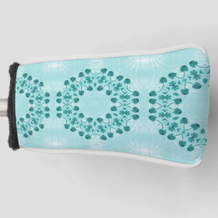 Floral Pattern, Teal Blue Golf Head Cover