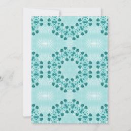 Floral Pattern, Teal Blue Holiday Card