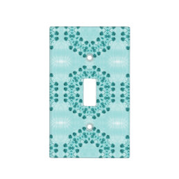 Floral Pattern, Teal Blue Light Switch Cover