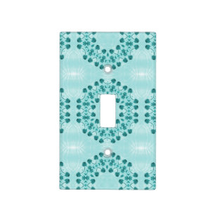 Floral Pattern, Teal Blue Light Switch Cover