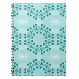 Floral Pattern, Teal Blue Notebook