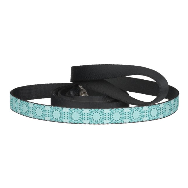 Floral Pattern, Teal Blue Pet Leash (Handle)