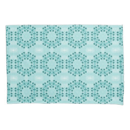 Floral Pattern, Teal Blue Pillow Case