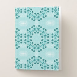 Floral Pattern, Teal Blue Pocket Folder