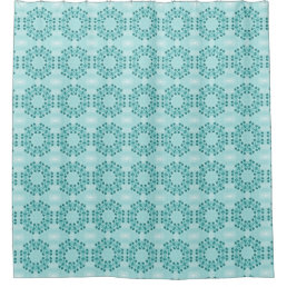 Floral Pattern, Teal Blue Shower Curtain