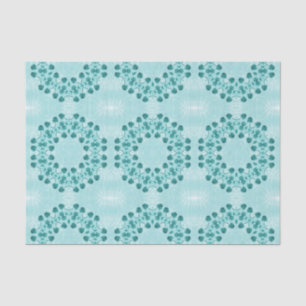 Floral Pattern, Teal Blue Tissue Paper
