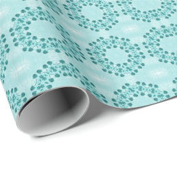 Floral Pattern, Teal Blue Wrapping Paper