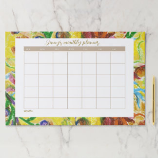 Floral Pattern Tearaway Calendar – Large Paper Pad