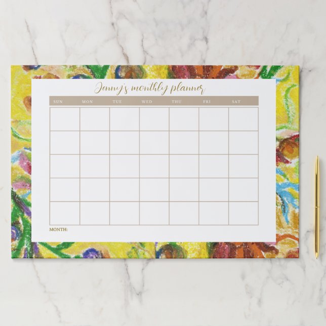Floral Pattern Tearaway Calendar – Large Paper Pad (Insitu)