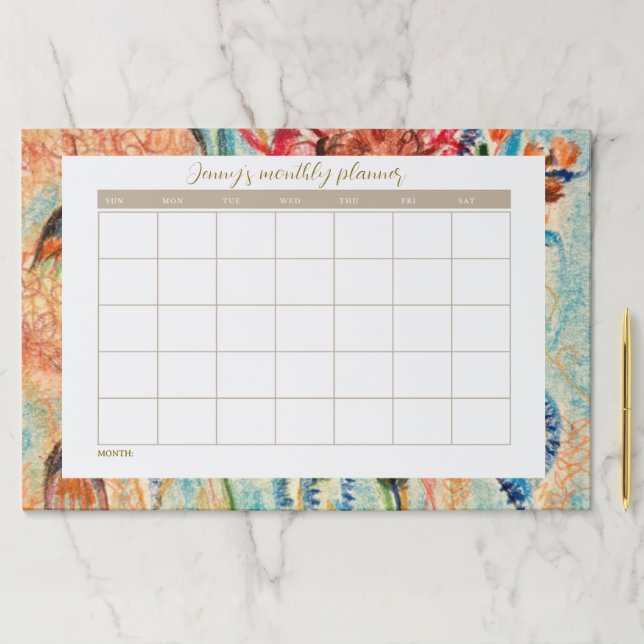 Floral Pattern Tearaway Calendar – Large Paper Pad (Insitu)