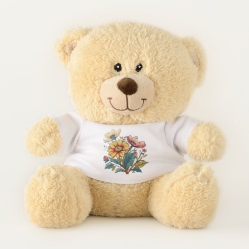 Floral Pattern Teddy Bear
