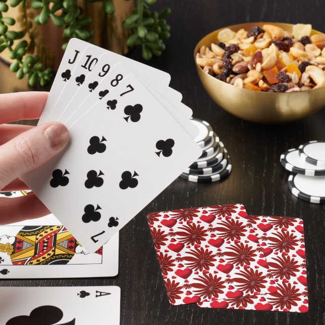 Floral pattern  throw blanket poker cards (In Situ)
