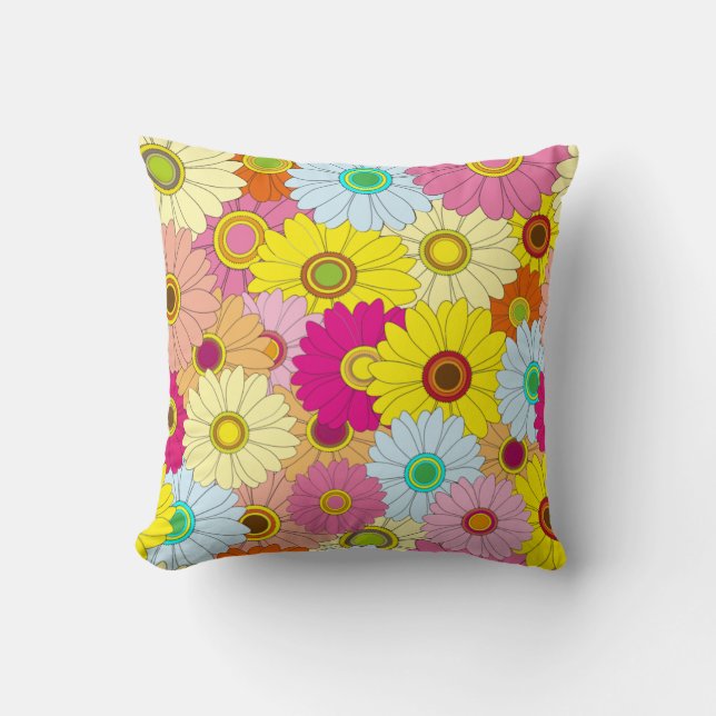 floral pattern throw pillow (Front)