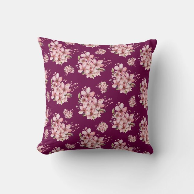 Floral pattern  throw pillow (Front)
