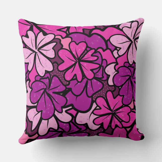 Floral pattern throw pillow (Back)
