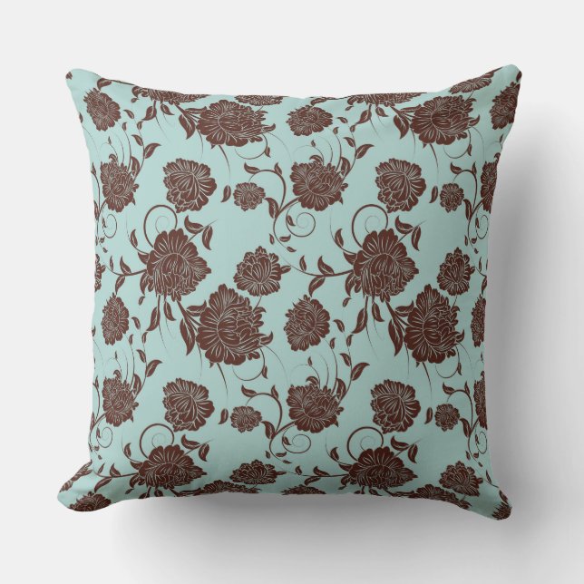 Floral Pattern Throw Pillow (Front)