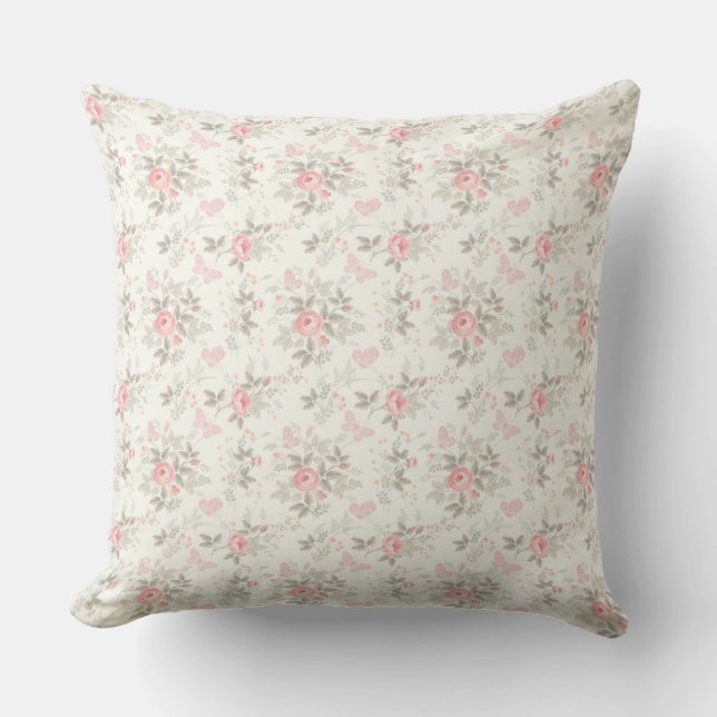 floral pattern throw pillow (Front)
