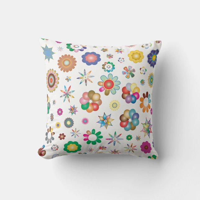 Floral Pattern Throw Pillow (Front)