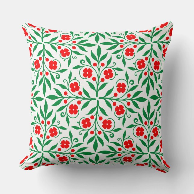 Floral pattern throw pillow (Front)
