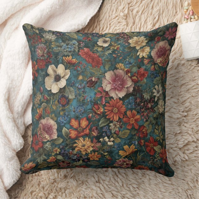 Floral Pattern Throw Pillows (Blanket)