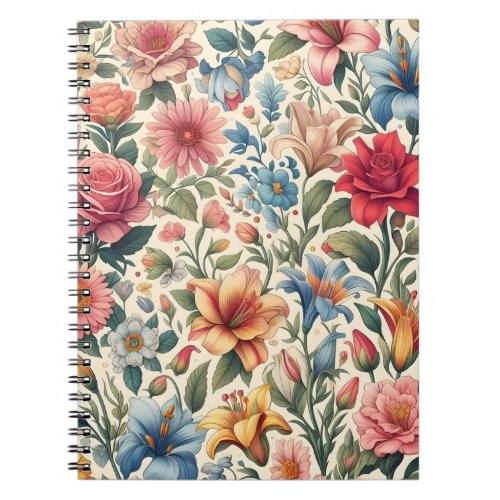 Floral Pattern Tile Notebook