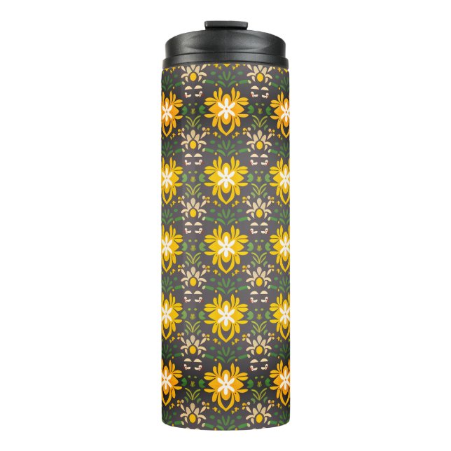 Floral pattern travelling Thermal  tumbler (Front)