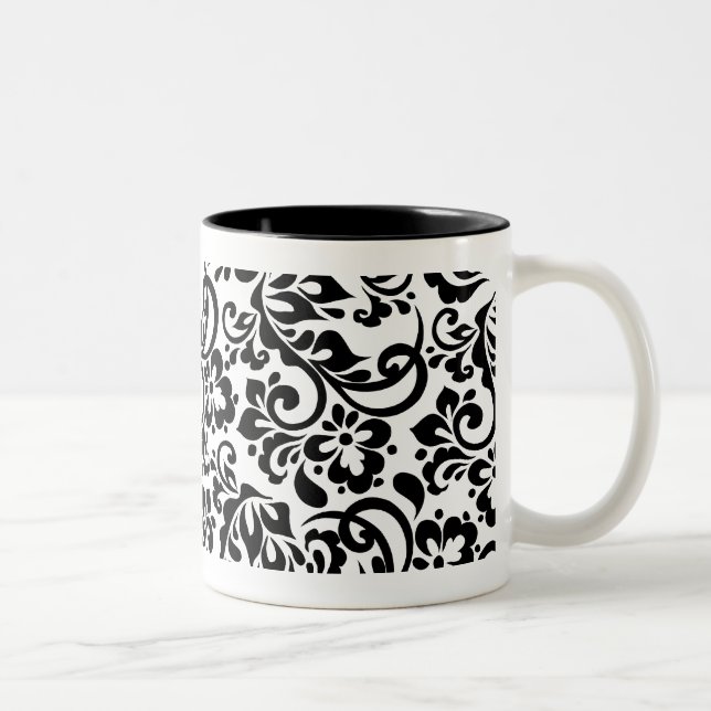 floral pattern Two-Tone coffee mug (Right)