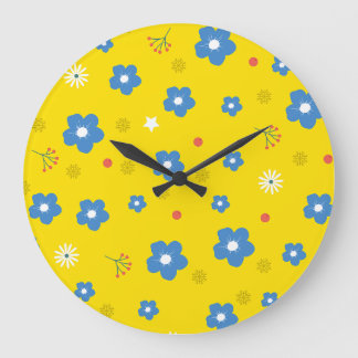 floral pattern wall clock for kids room