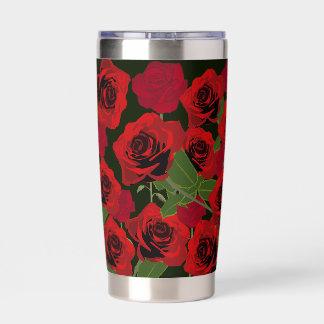 floral pattern white insulated tumbler