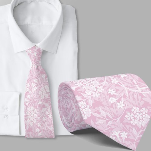 Floral pattern William Morris inspired light pink Neck Tie