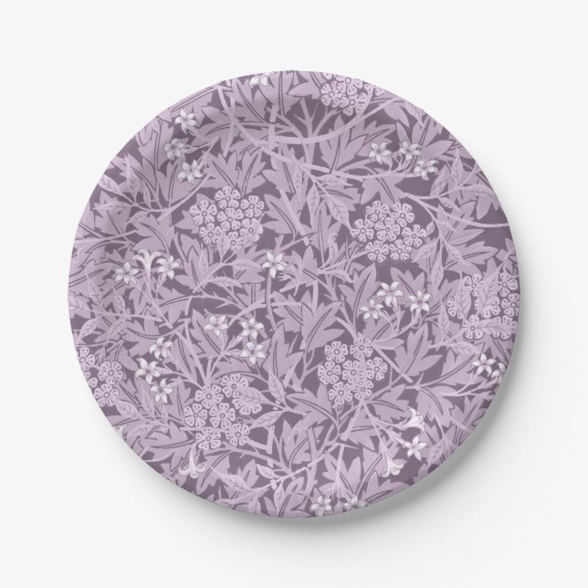 Floral Pattern William Morris Lavender Paper Plates (Front)