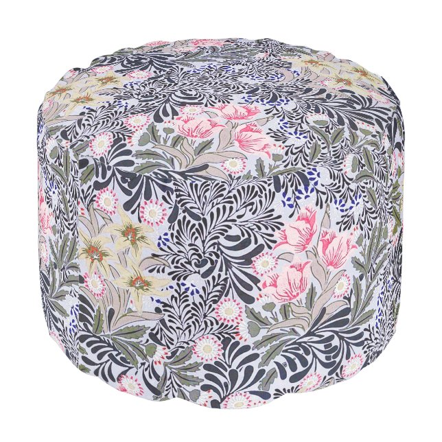 Floral Pattern, William Morris Pouf (Angled Back)