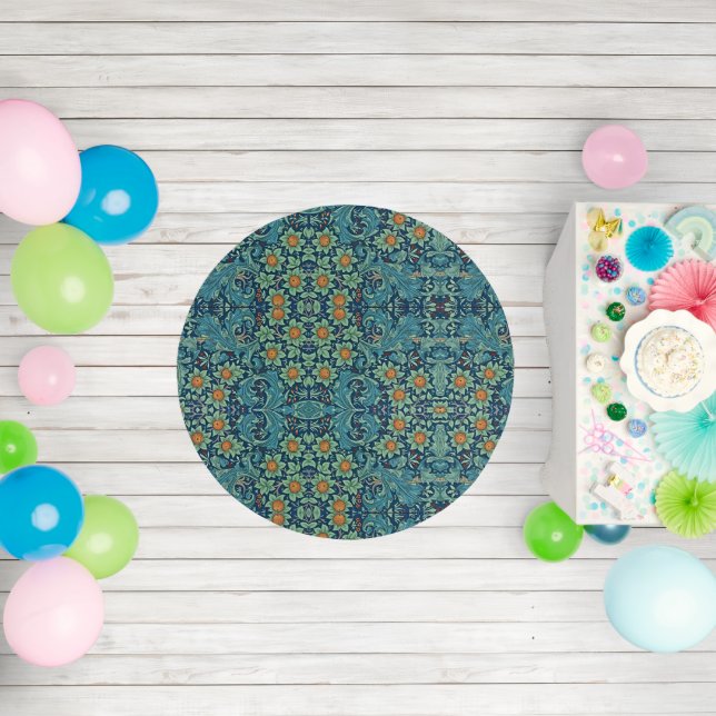 Floral Pattern William Morris Red Yellow Blue Gree Rug (Insitu (Birthday))