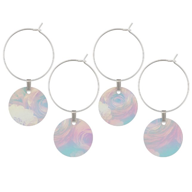 Floral pattern  wine charm (Staggered)