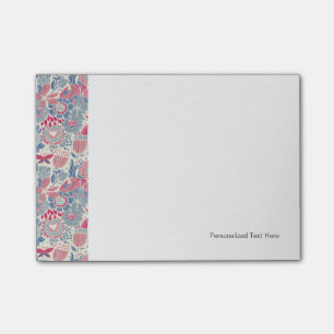 Floral pattern with bird and butterfly post-it notes