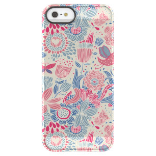 Floral pattern with bird and butterfly permafrost iPhone SE/5/5s case