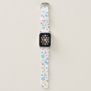 Floral Pattern with Butterflies - Colorful Modern Apple Watch Band